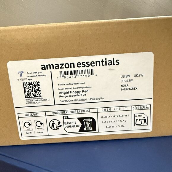 Women's Nola Heeled Sandals Two Strap Open Toe Bright Poppy Red Size 9W - Picture 11 of 12